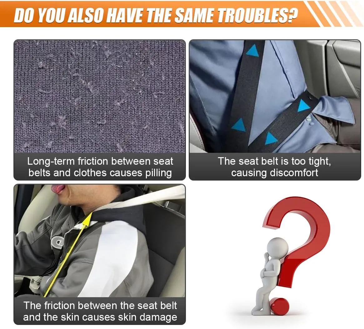 2PCS Car Seat Belt Cover, Comfortable Car Shoulder Pad Cushions, Car Seat Belt Shoulder Strap Covers Protector for Driving, Universal Fit for All Cars and Backpack (Coffee)