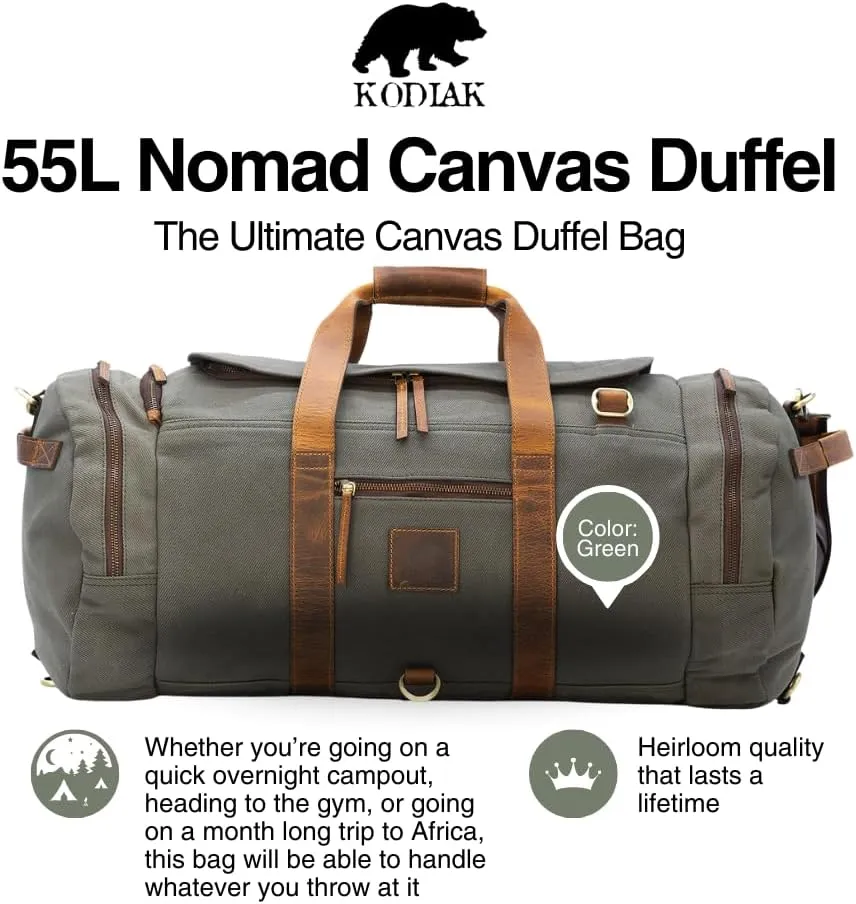55L Nomad Canvas Duffel (Green)