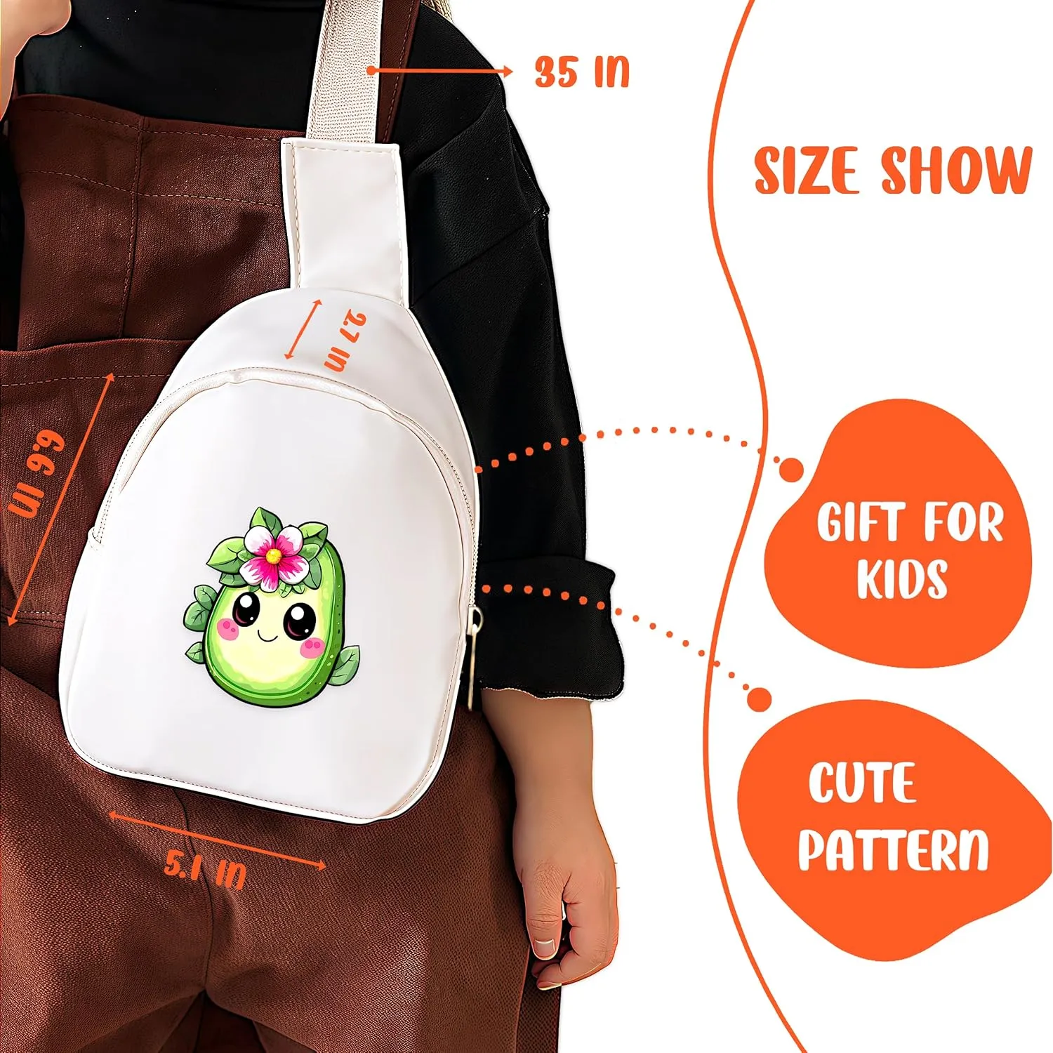 Avocado Mini Sling Bag, Crossbody Bag, Toddler Purse For Kids Girl, Birthday Gift For 4 5 6 7 8 9 10 11 12 Year Old Gifts For Daughter, Granddaughter, Sister, Niece!