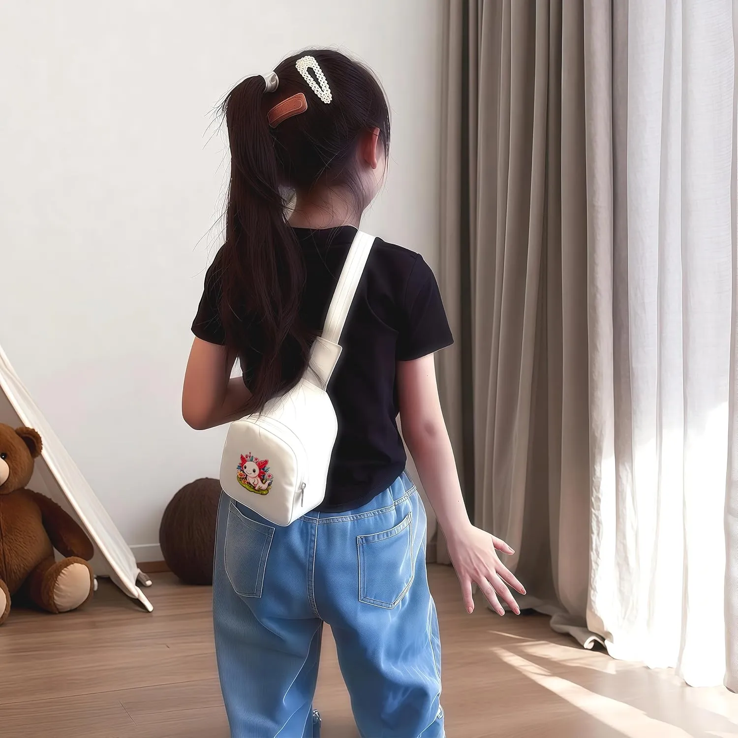 Axolotl Mini Sling Bag, Crossbody Bag, Toddler Purse For Kids Girl, Birthday Gift For 4 5 6 7 8 9 10 11 12 Year Old Gifts For Daughter, Granddaughter, Sister, Niece!