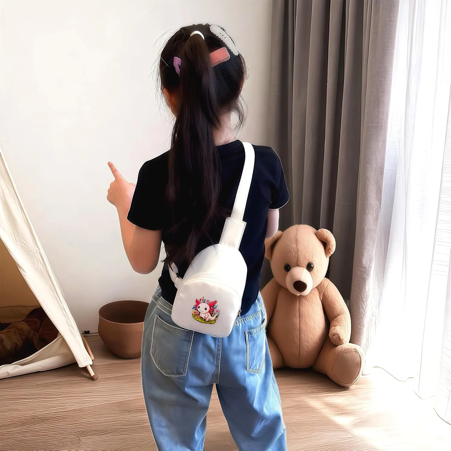 Axolotl Mini Sling Bag, Crossbody Bag, Toddler Purse For Kids Girl, Birthday Gift For 4 5 6 7 8 9 10 11 12 Year Old Gifts For Daughter, Granddaughter, Sister, Niece!