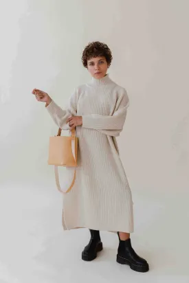 Basket Mini Leather Tote Bag in Black, Tan or Natural