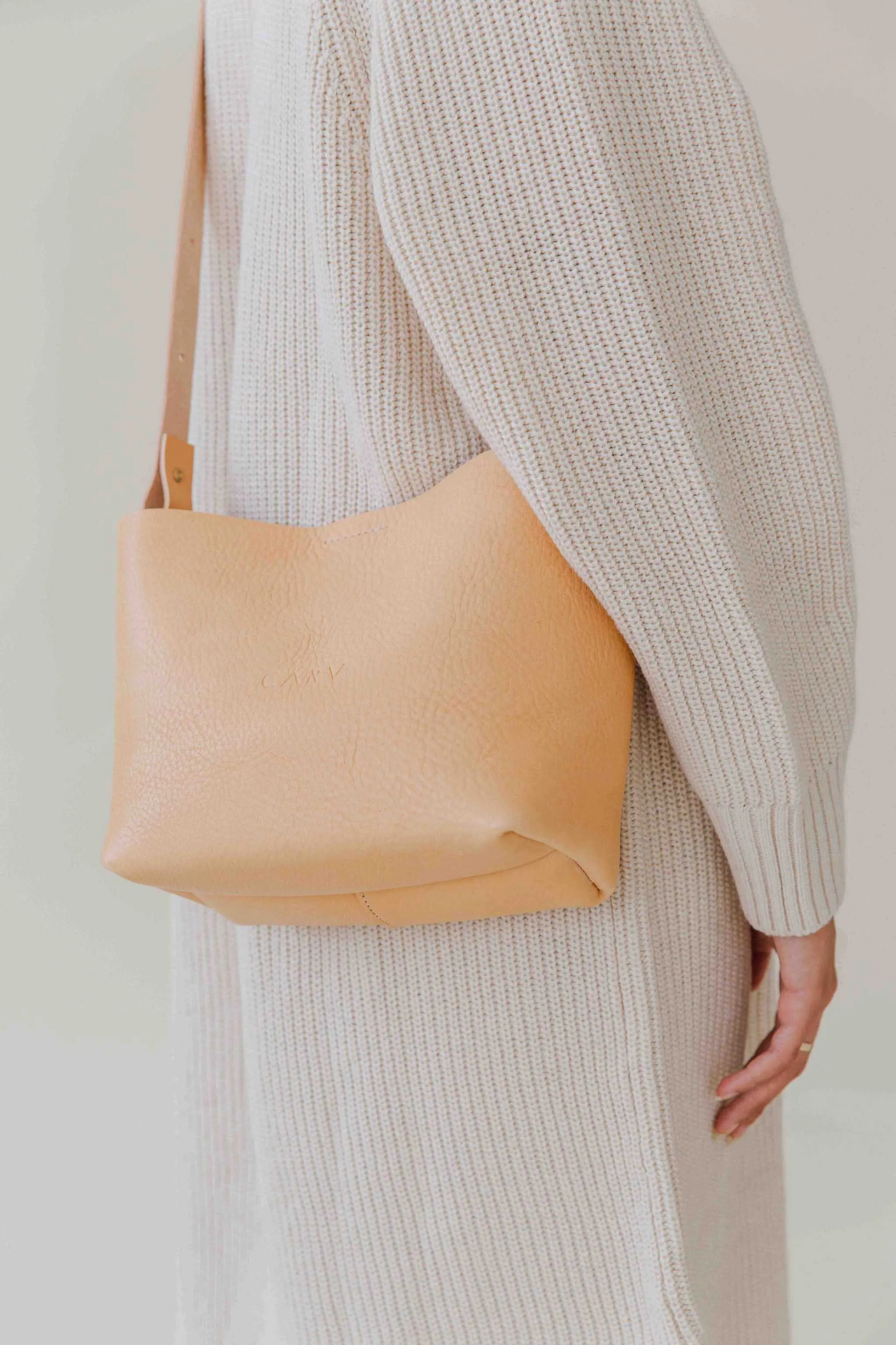 Basket Mini Leather Tote Bag in Black, Tan or Natural
