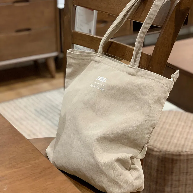 Beige Canvas Tote Bag Canvas Handbag Womens Canvas Tote Shoulder Bag for Men