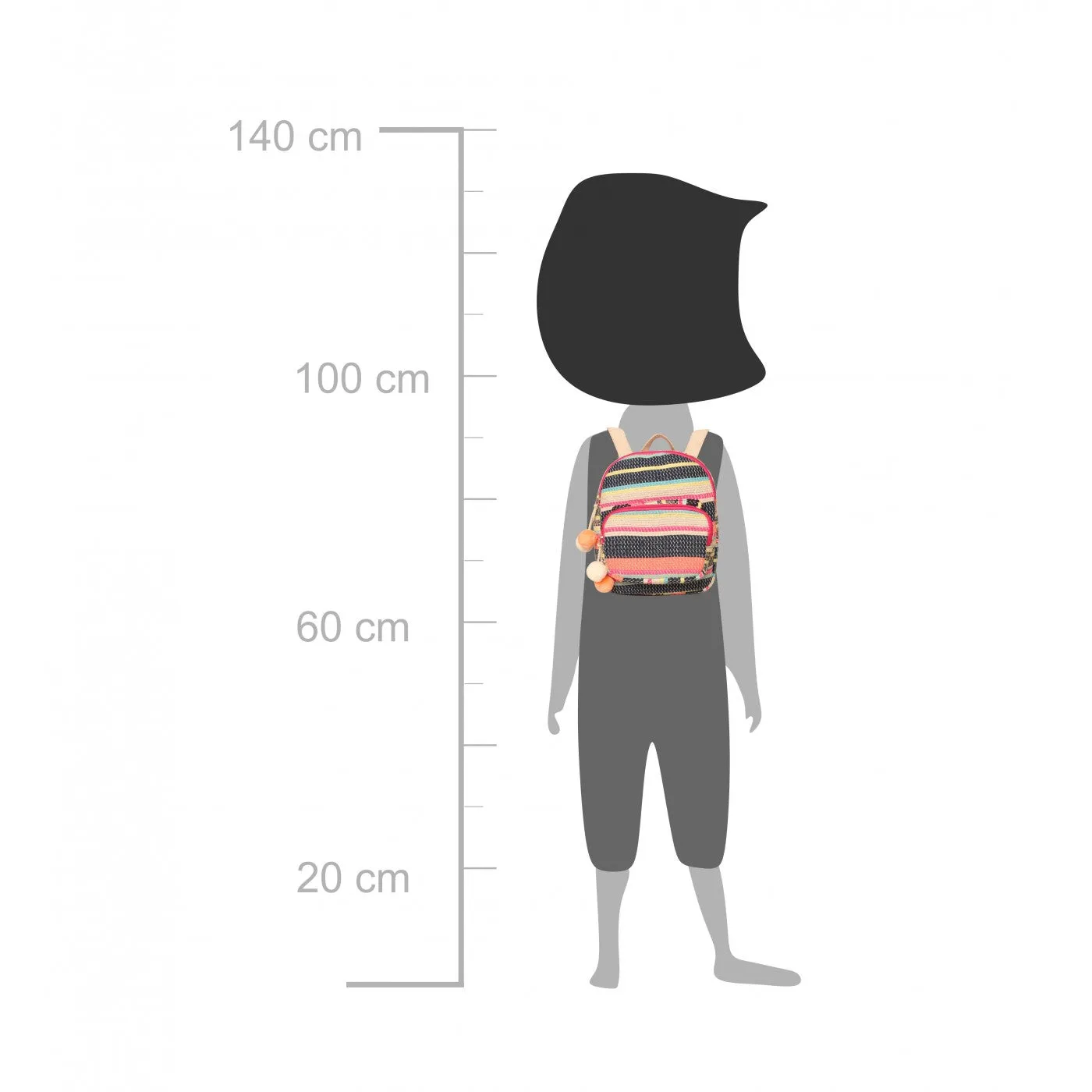Black & Multi Women / Kids Backpack Small Size