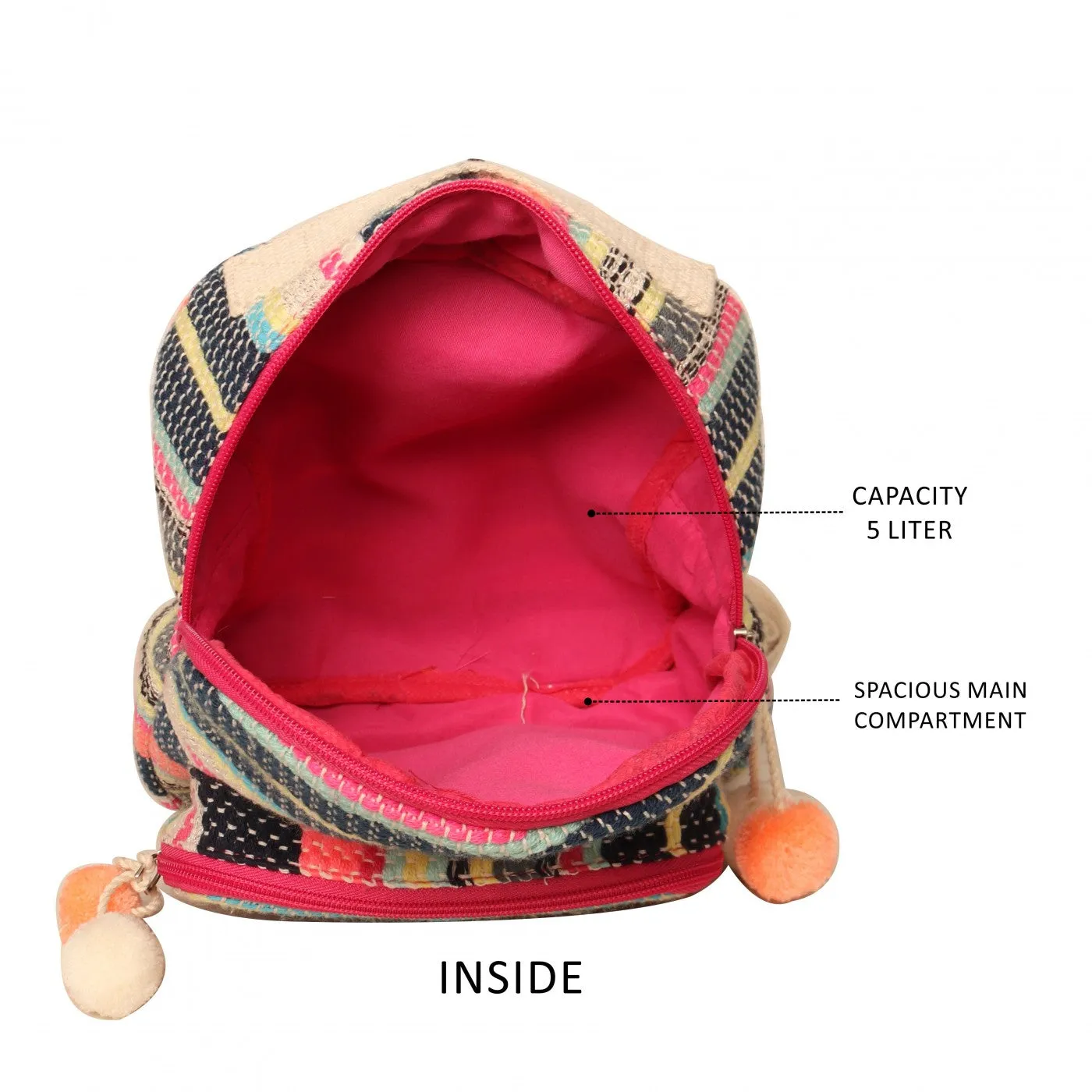 Black & Multi Women / Kids Backpack Small Size