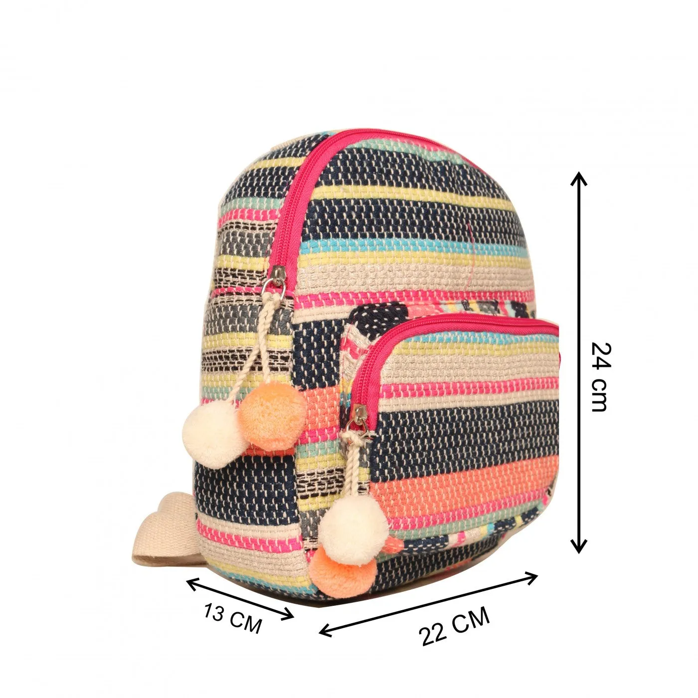 Black & Multi Women / Kids Backpack Small Size