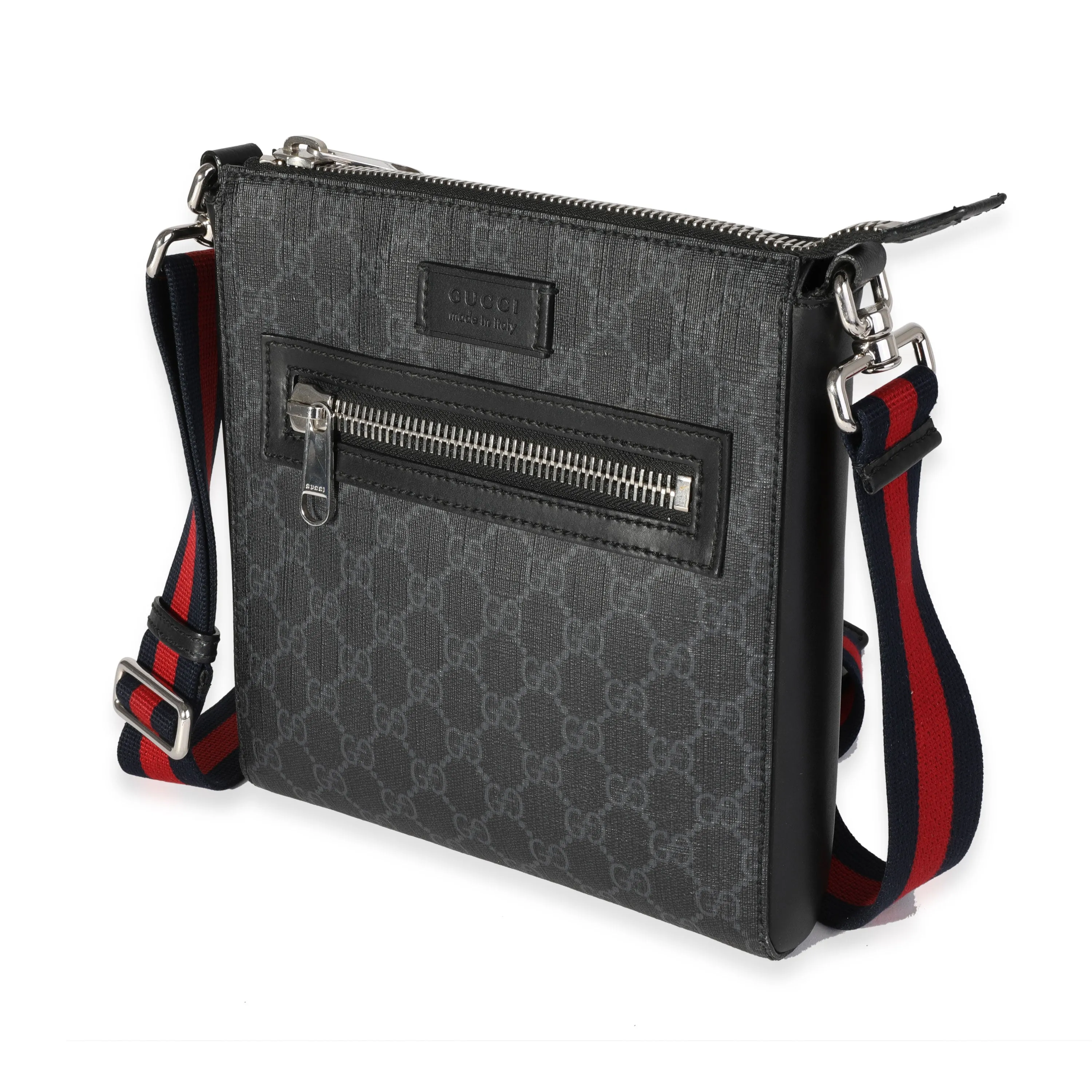 Black GG Supreme Small Messenger Bag
