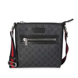 Black GG Supreme Small Messenger Bag