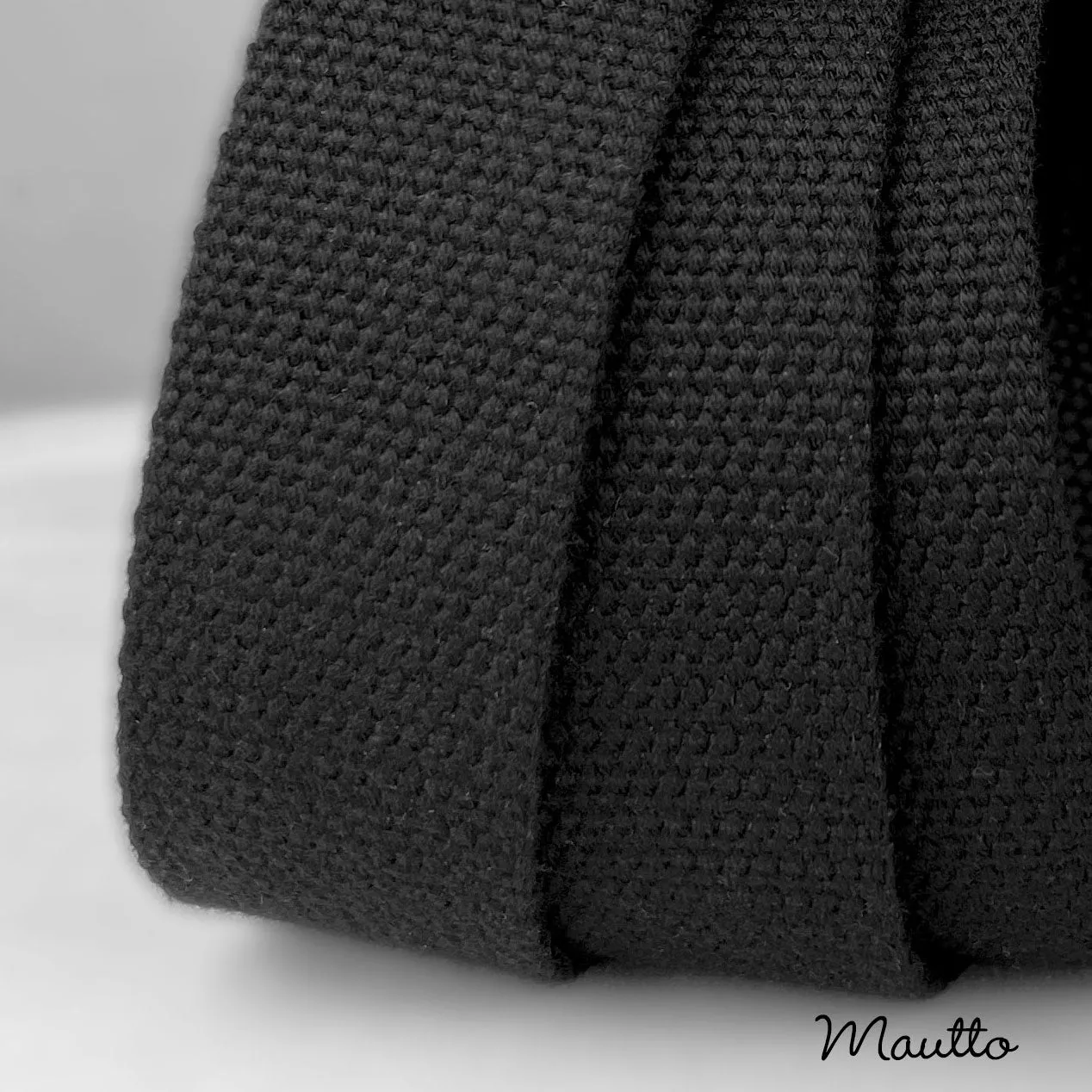 Black Heavy-duty Fabric Bag Strap (Adjustable 32-56" Shoulder to Crossbody Length) - Thick Cotton Canvas Woven Material 1.5" Wide