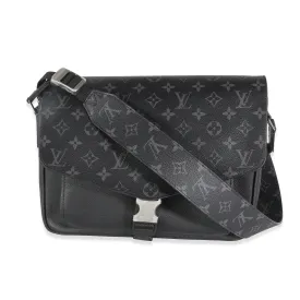 Black Taigarama Monogram Eclipse Outdoor Flap Messenger