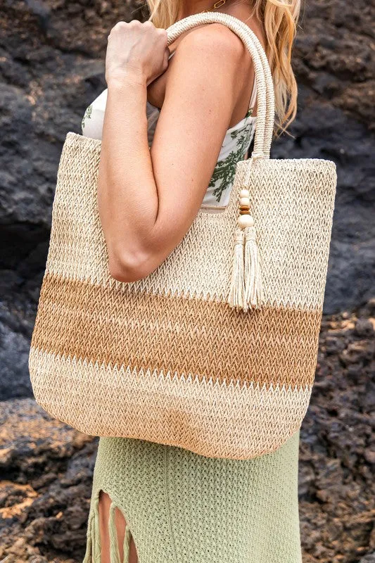 Boho Breeze Straw Tote