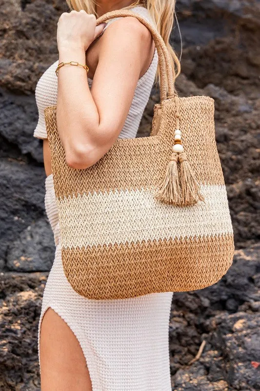 Boho Breeze Straw Tote