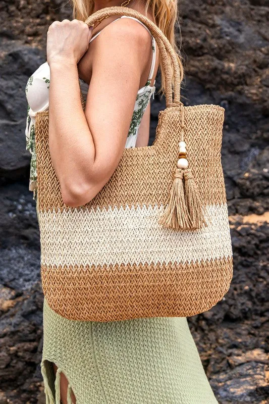 Boho Breeze Straw Tote
