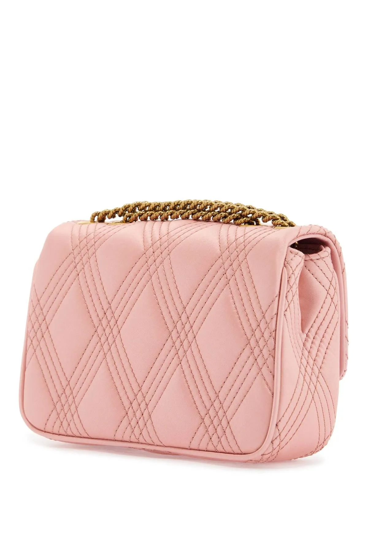 Borsa A Spalla Small Rock-chic Rosa Geranio In Pelle