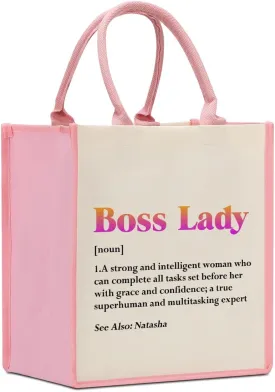 Boss Lady Gifts for Women Boss Day Christmas Birthday Gifts for Bosses Leadership Reusable Tote Bag Beach Grocery Bags