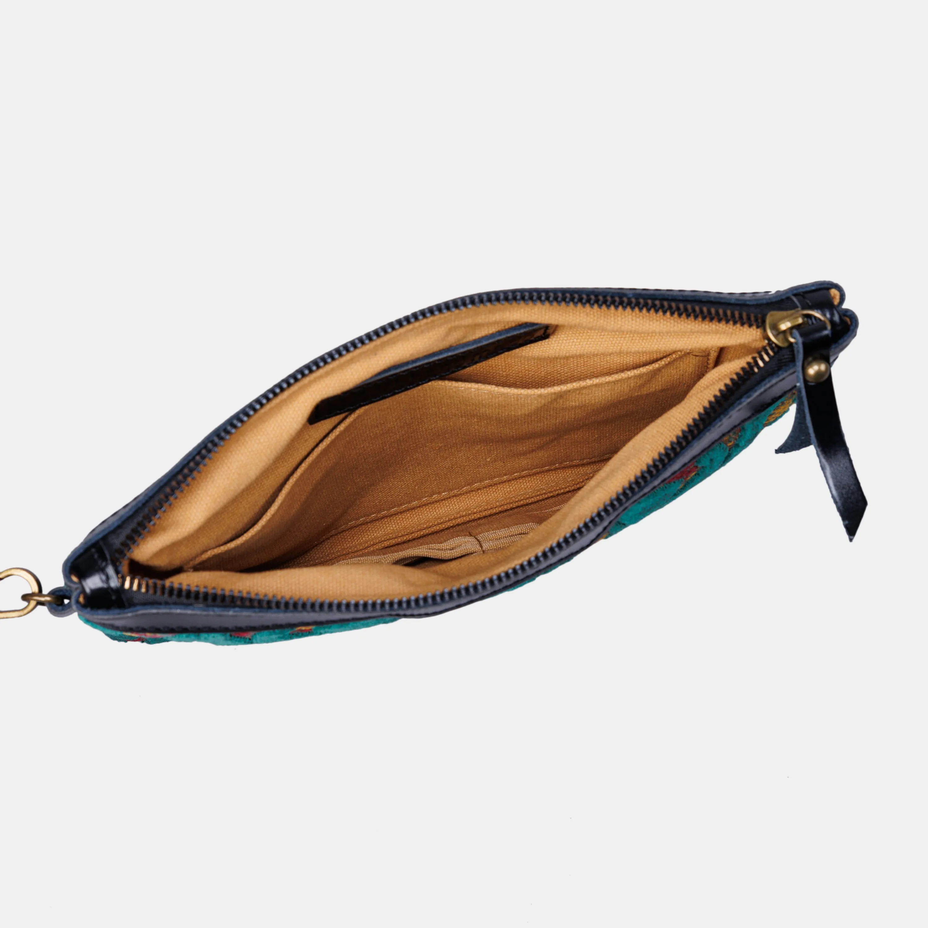 Burnout Velvet Jade Green Wristlet Clutch