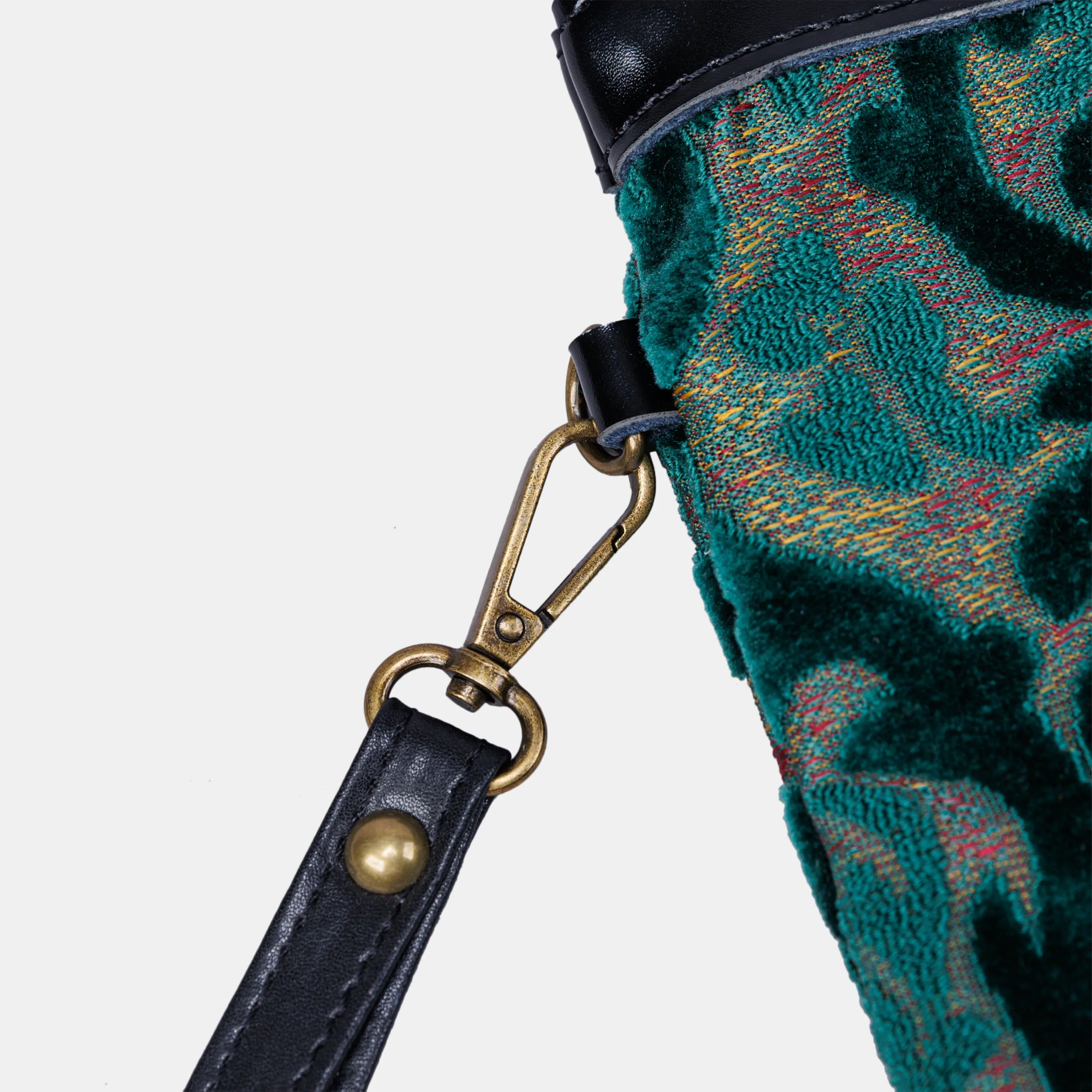 Burnout Velvet Jade Green Wristlet Clutch