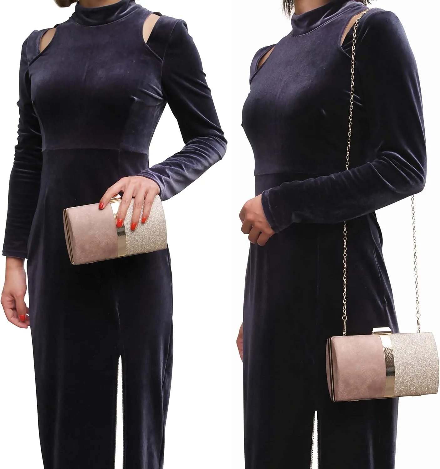 CARIEDO Evening Clutch for Women, Evening Bag Crossbody Bag Wedding Bridal Purse for Cocktail Party Prom