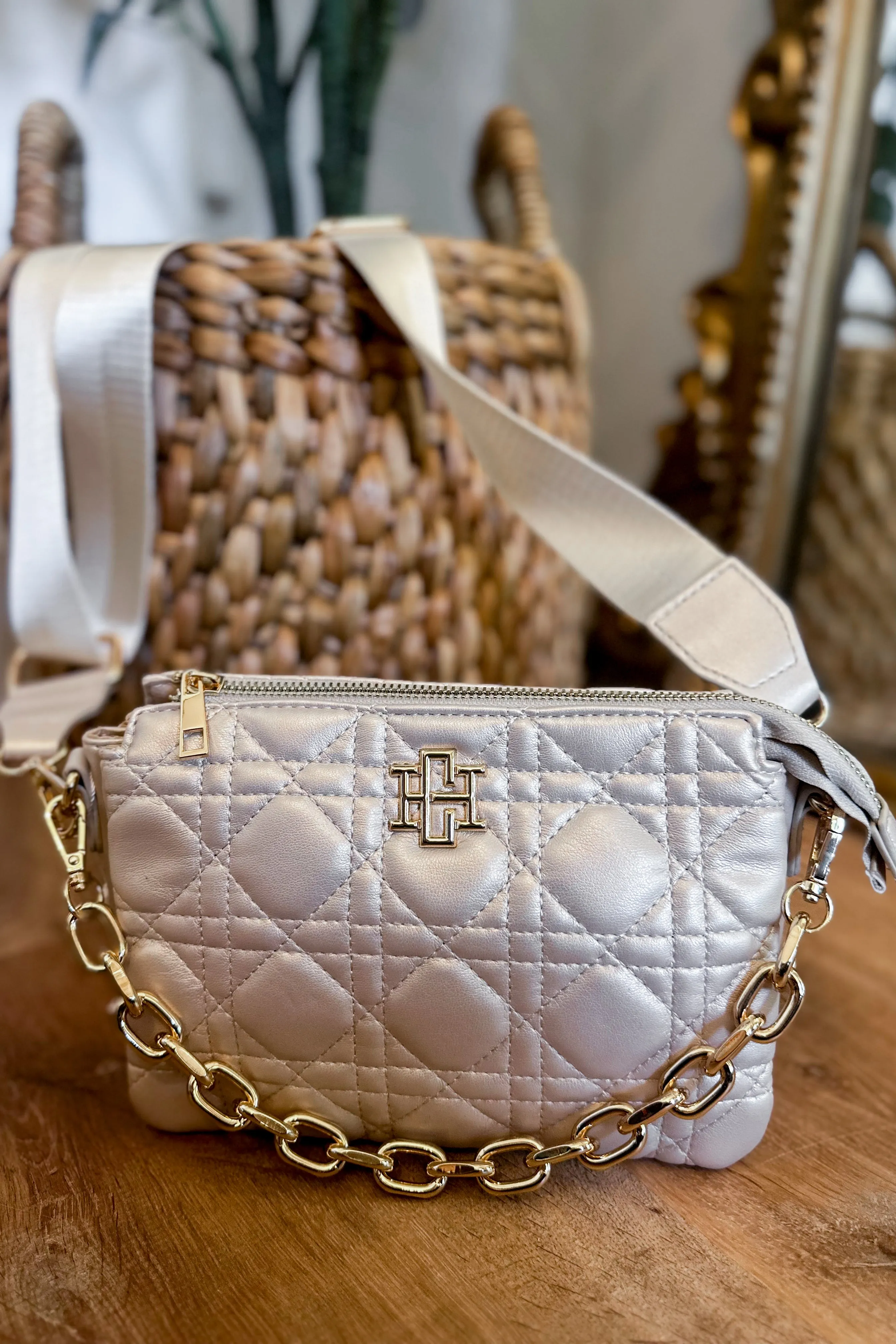 Caroline Hill Jace Pearl Quilted Crossbody