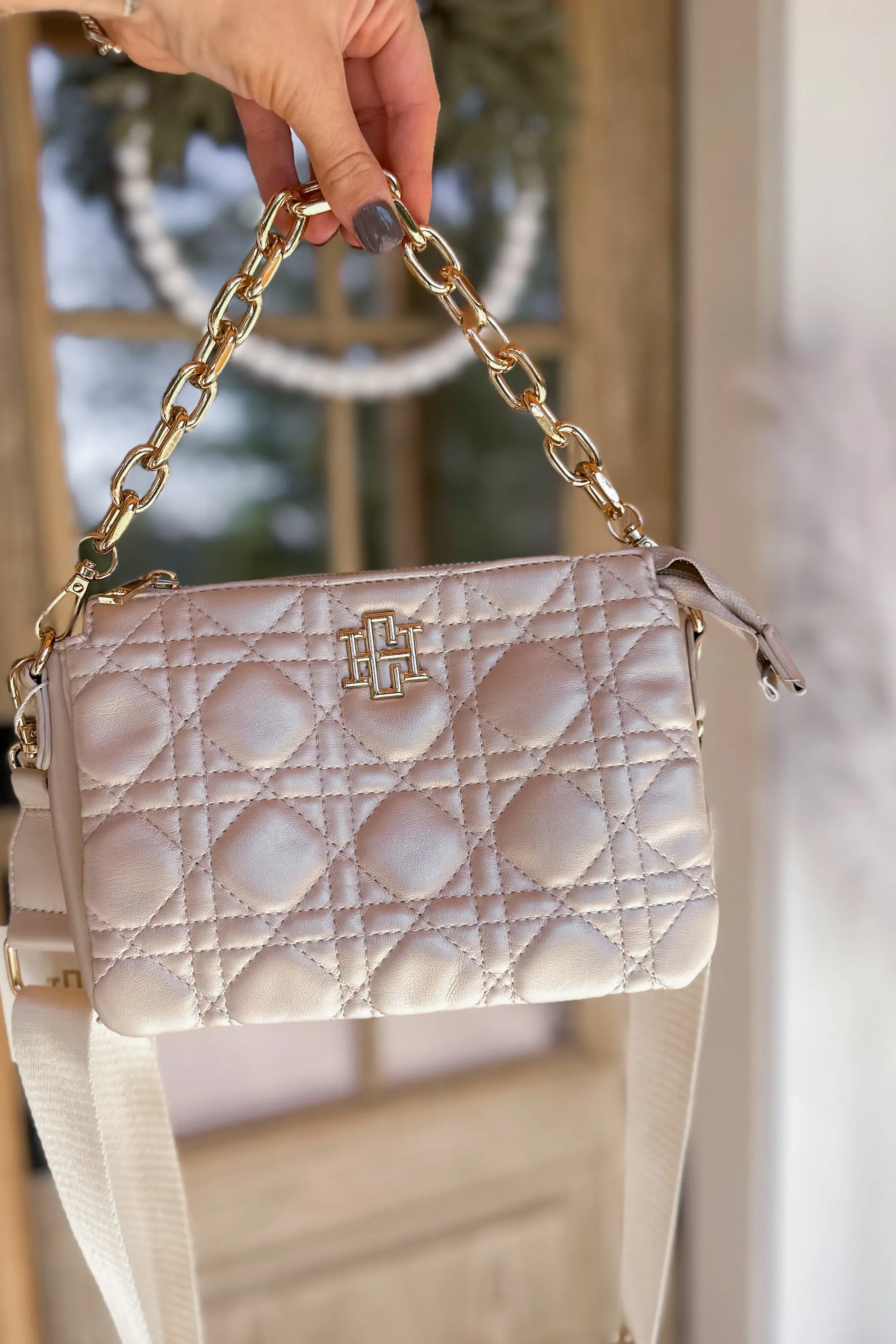 Caroline Hill Jace Pearl Quilted Crossbody