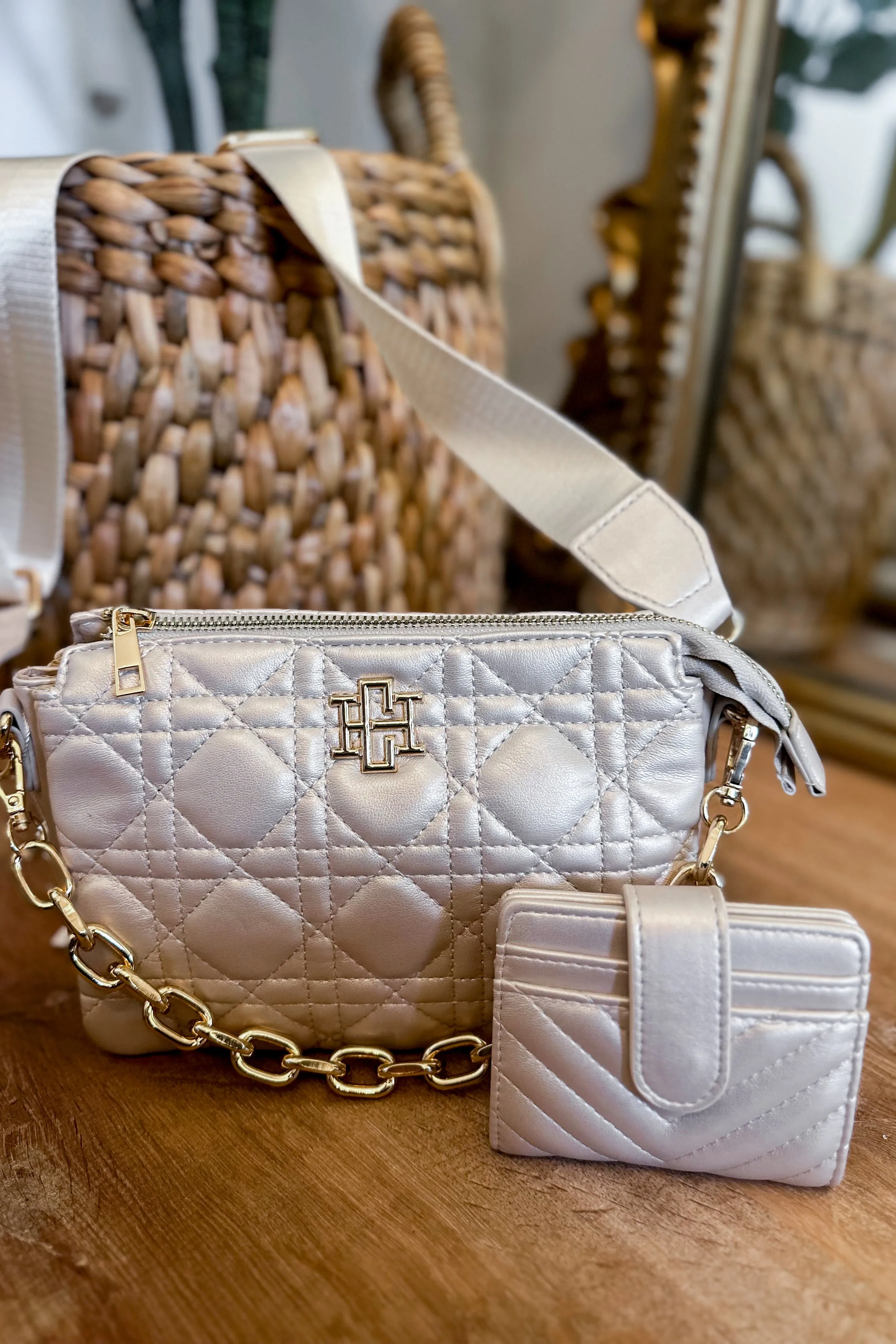 Caroline Hill Jace Pearl Quilted Crossbody