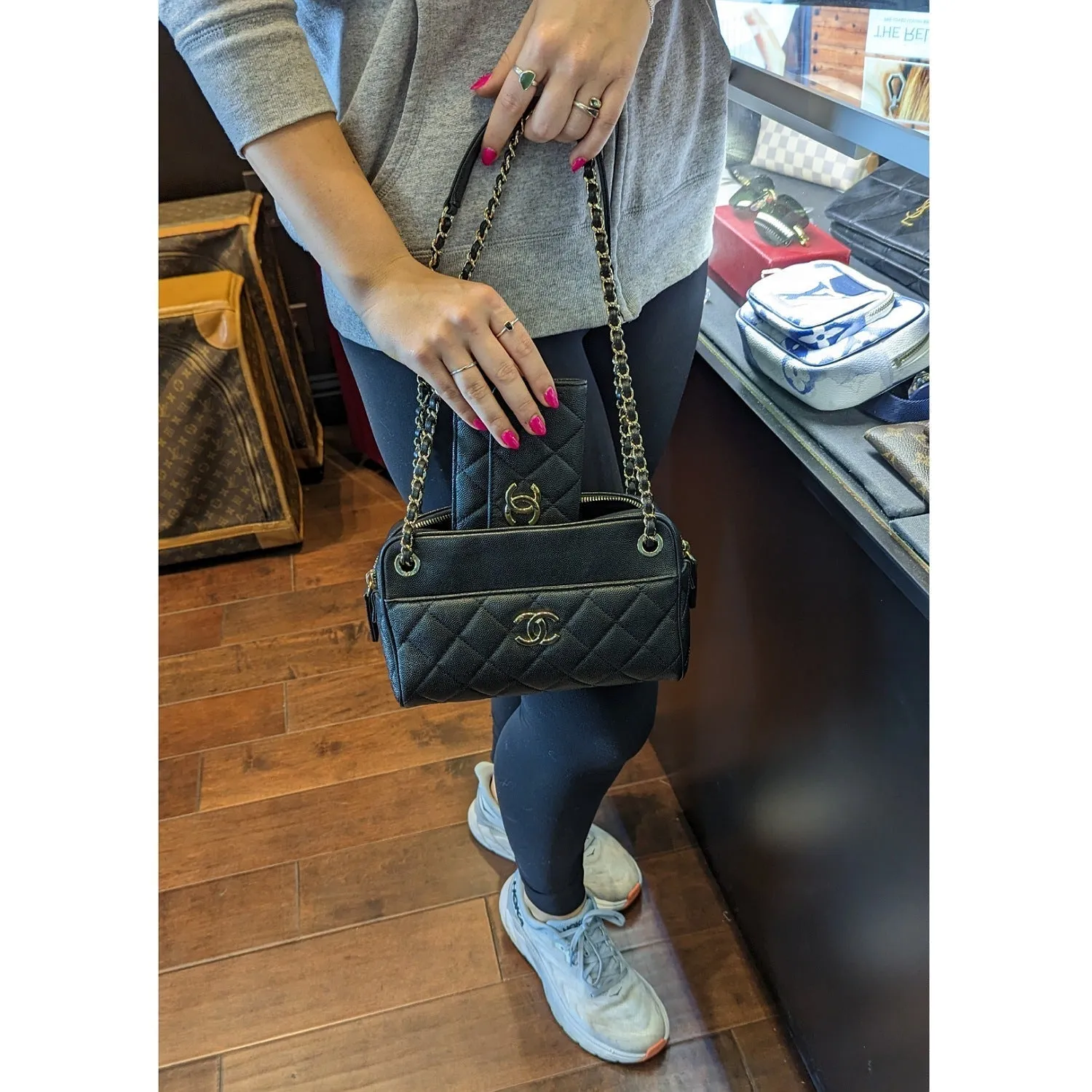 Chanel bag Black Caviar Quilted Small In & Out Camera Case