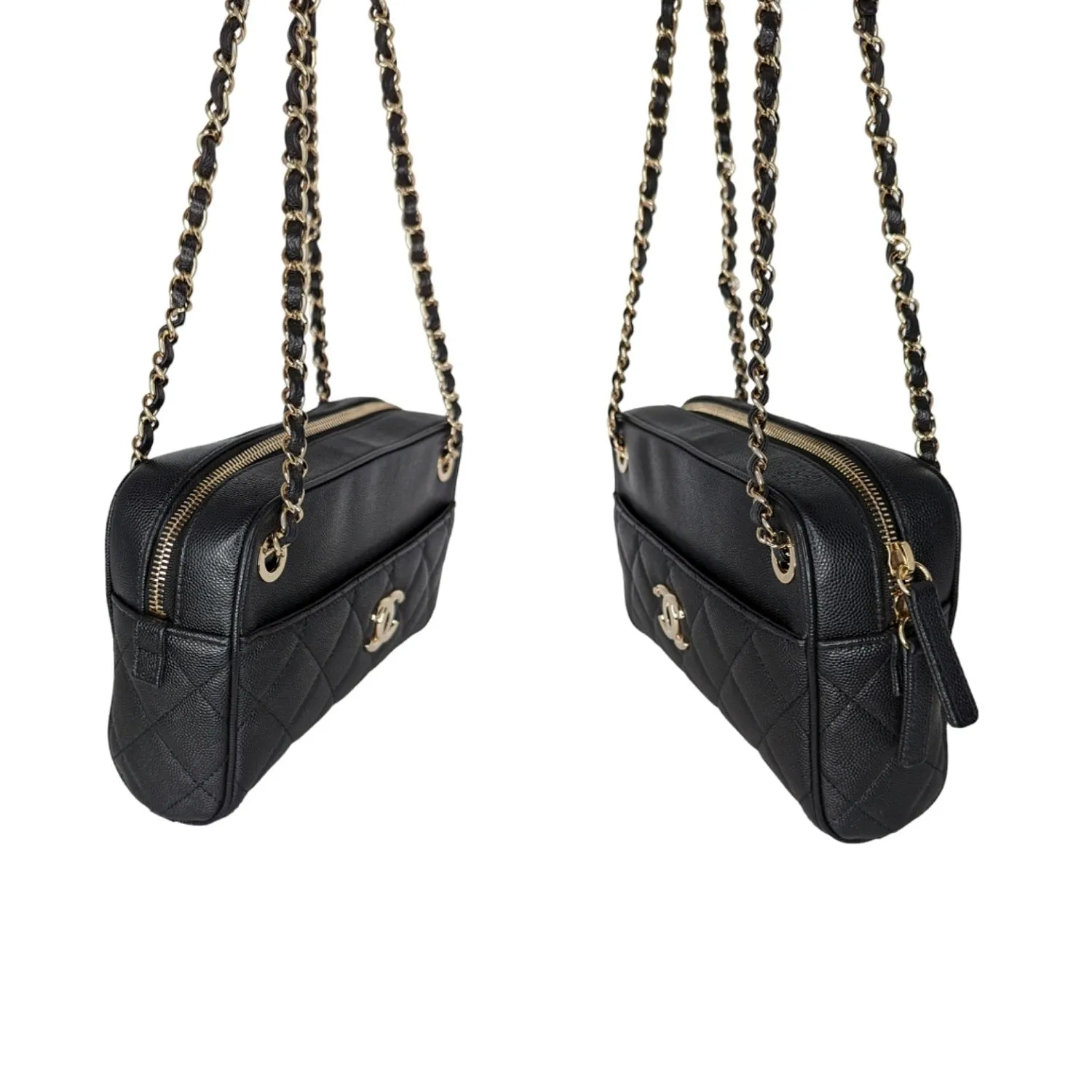 Chanel bag Black Caviar Quilted Small In & Out Camera Case