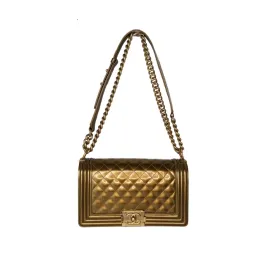 Chanel bag Metallic Patent Calfskin Quilted Medium Boy Bag