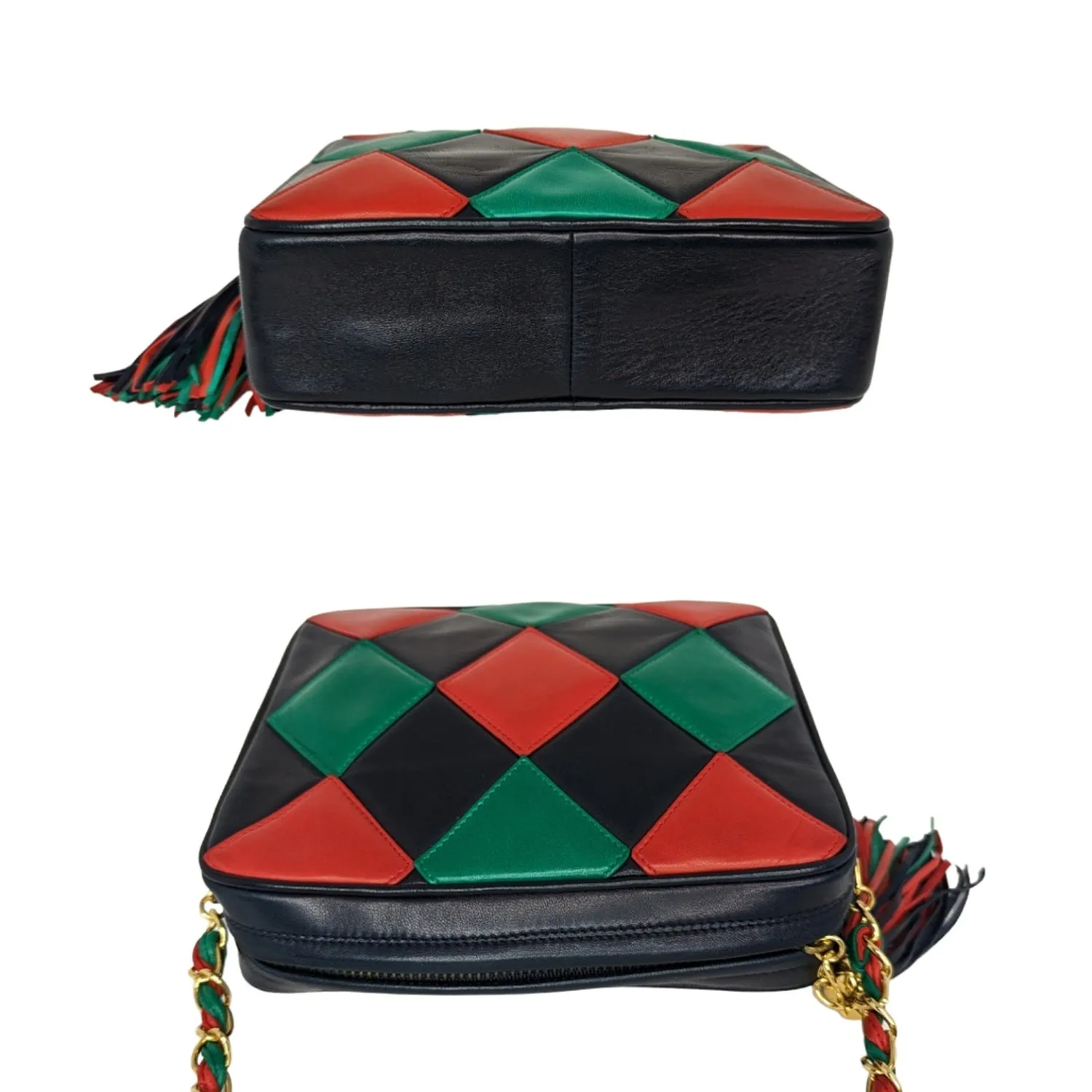 Chanel Vintage Harlequin Tassel Camera Shoulder Bag