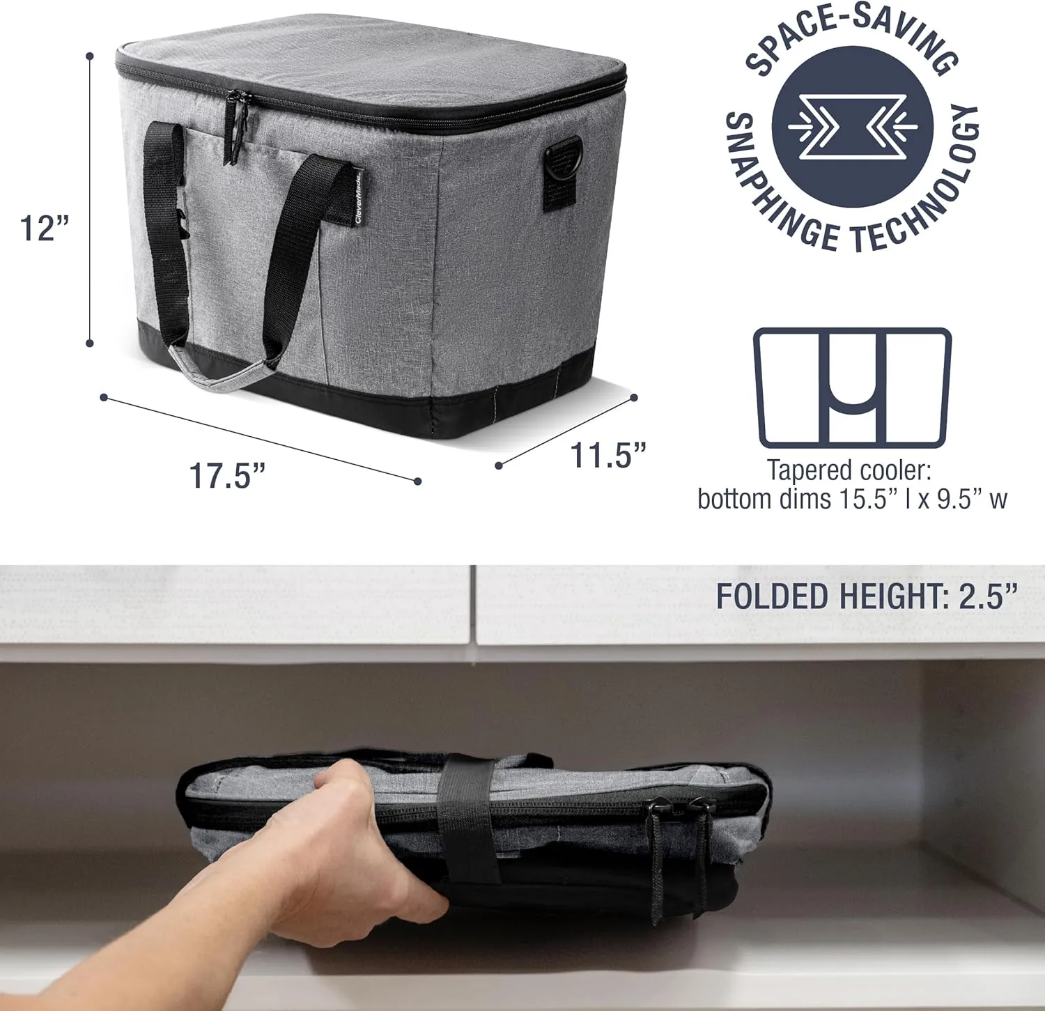 CleverMade Collapsible Insulated Cooler Bag