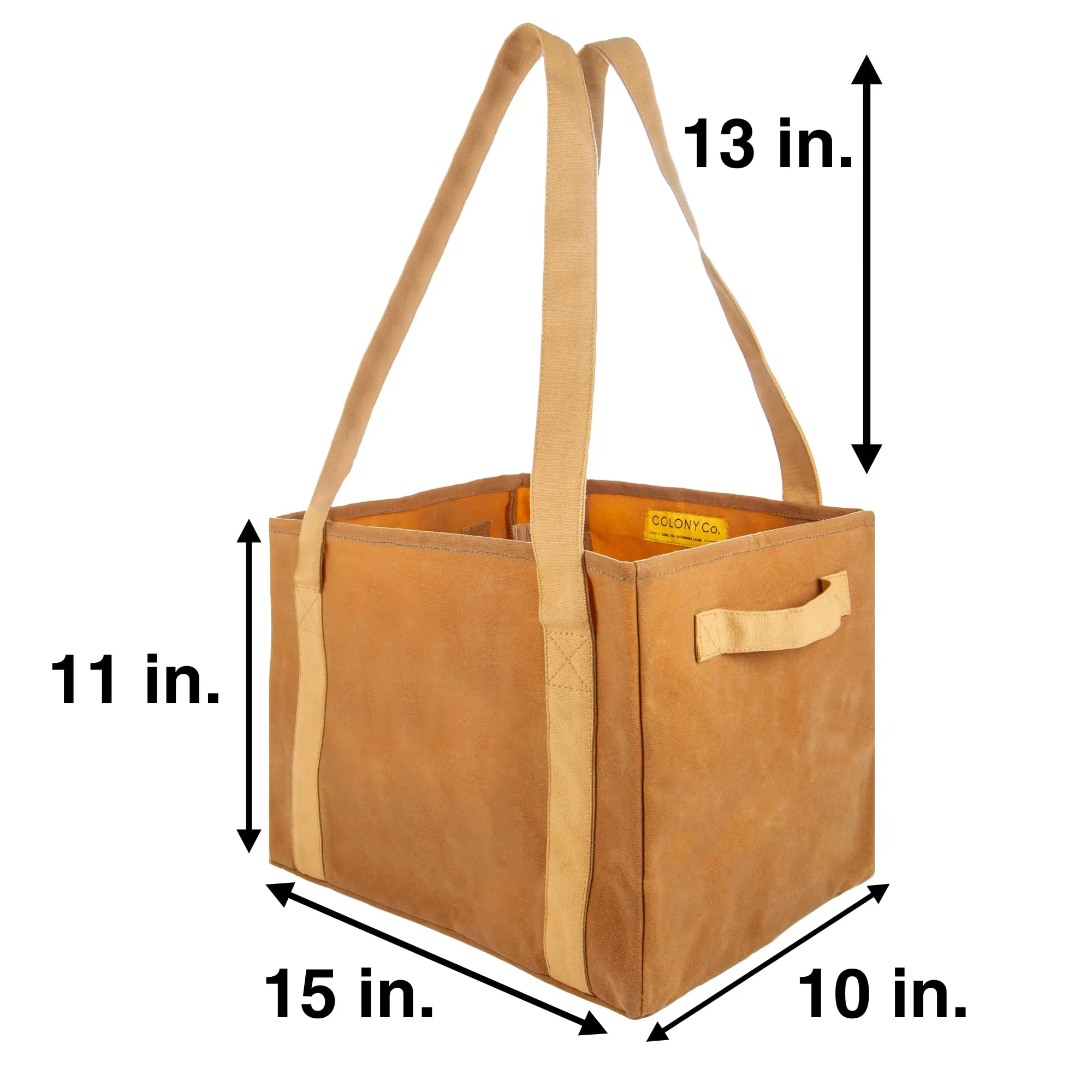 COLONY Co: Handmade Reusable Waxed Canvas Long Strap Tote Bag