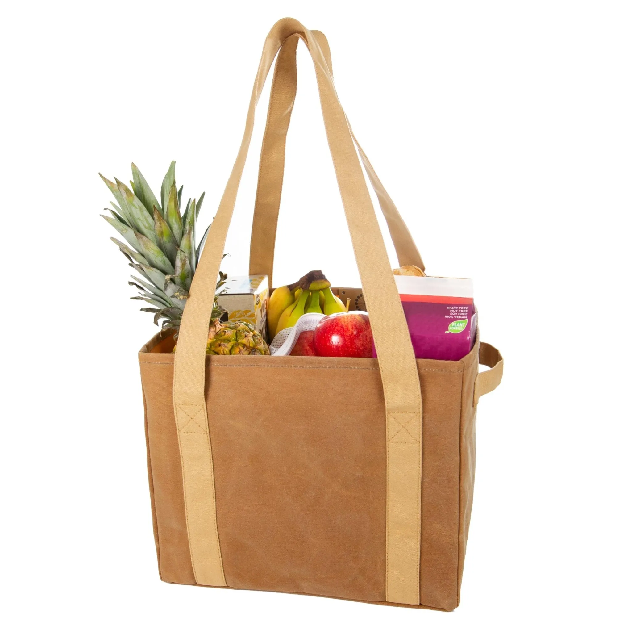 COLONY Co: Handmade Reusable Waxed Canvas Long Strap Tote Bag