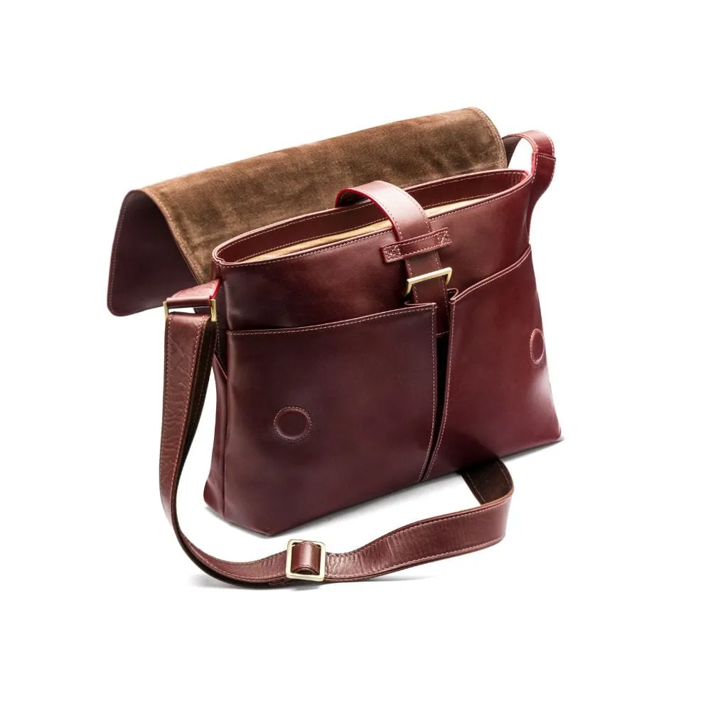 Courier's Leather Messenger Bag - Dark Tan