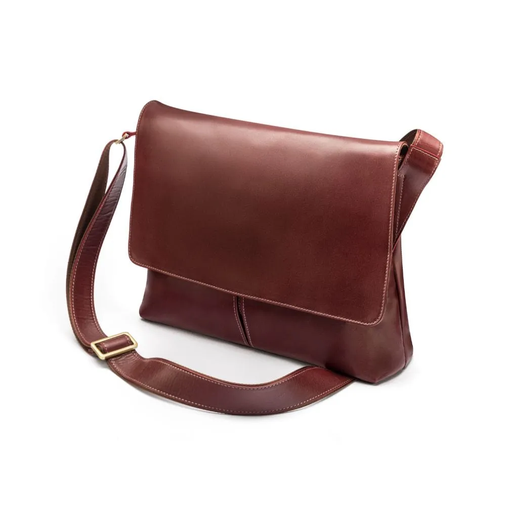 Courier's Leather Messenger Bag - Dark Tan