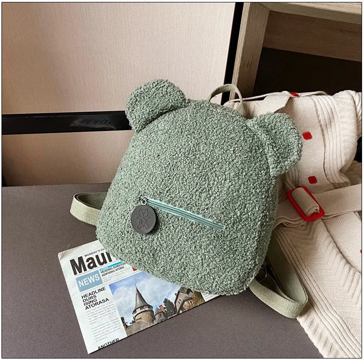 Cute Bear Shaped Shoulder Backpack – Portable Travel & Shopping Rucksack for Kids and Women