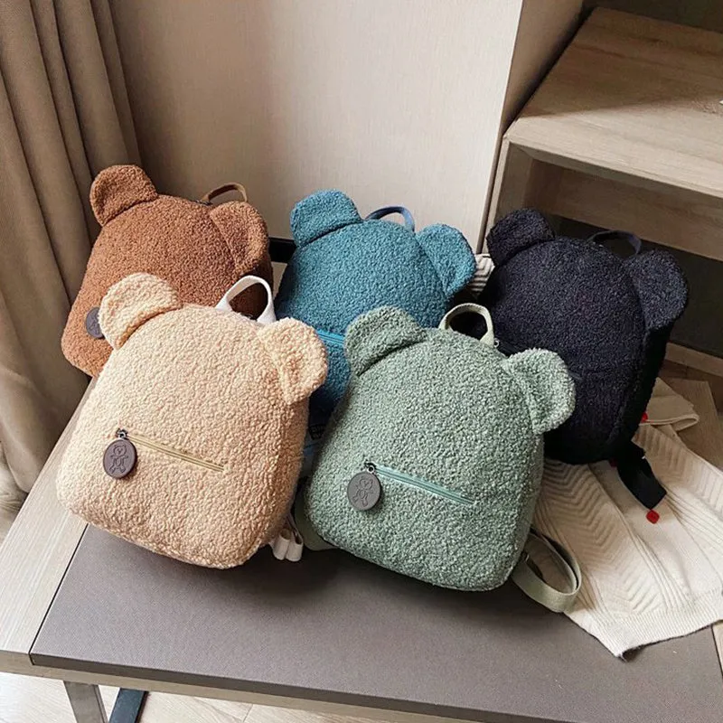 Cute Bear Shaped Shoulder Backpack – Portable Travel & Shopping Rucksack for Kids and Women