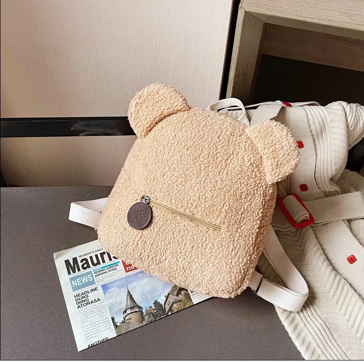 Cute Bear Shaped Shoulder Backpack – Portable Travel & Shopping Rucksack for Kids and Women