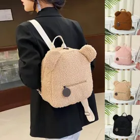 Cute Bear Shaped Shoulder Backpack – Portable Travel & Shopping Rucksack for Kids and Women