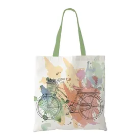 Cute Cycle Art Cotton Canvas Tote Bags - TBAG00422