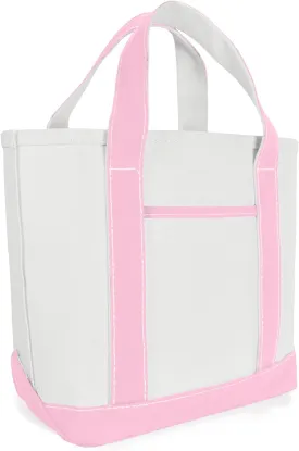 DALIX 14" Mini Small Cotton Canvas Party Favor Wedding Gift Tote Bag in Pink