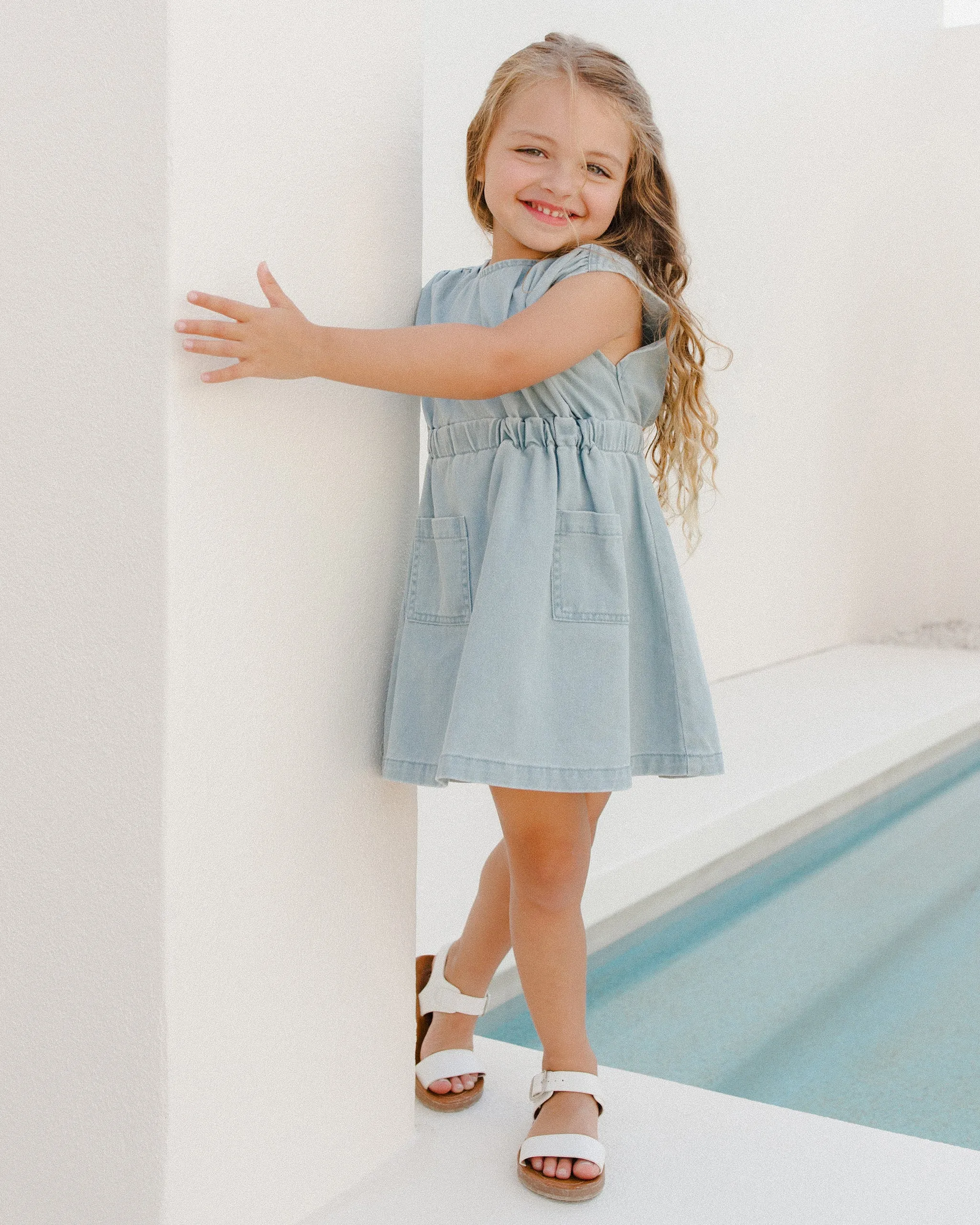 Denim Mini Dress, Ocean