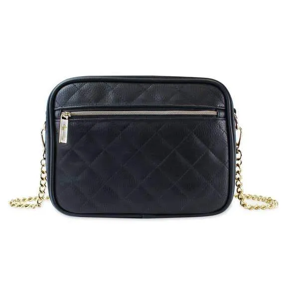 Diaper Bag, Itzy Ritzy Crossbody Quilted Leatherette - Black