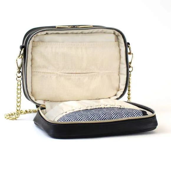 Diaper Bag, Itzy Ritzy Crossbody Quilted Leatherette - Black