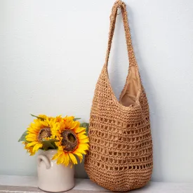 Elena Handbags Straw Woven Shoulder Beach Bag