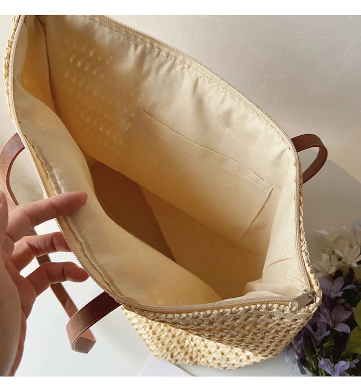 Elena Handbags Straw Woven Tote