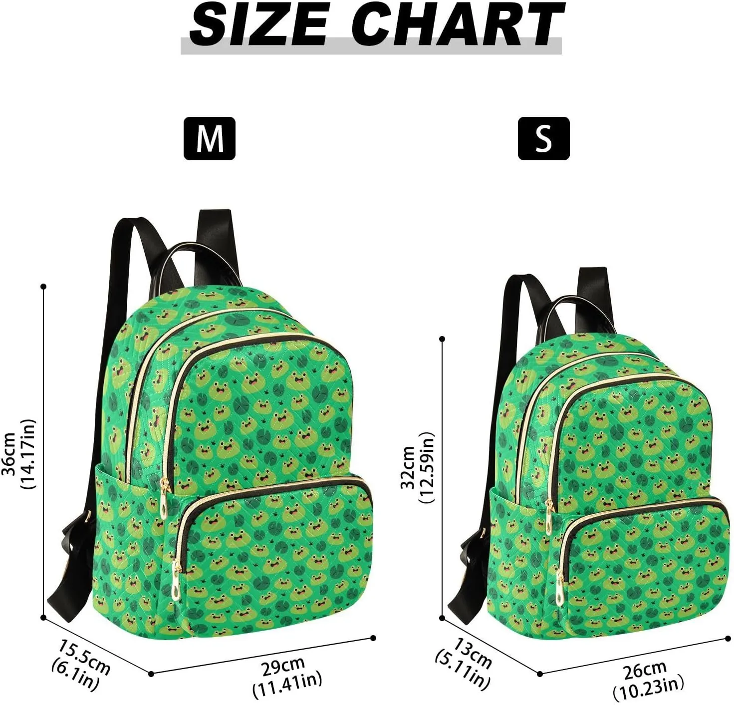 Exnundod Backpack Purse for Women Green Tone Cute Frog, Mini Fashion Backpack Lotus Pond Lightweight Casual Daypack Shoulder Bag Travel Backpack, Small