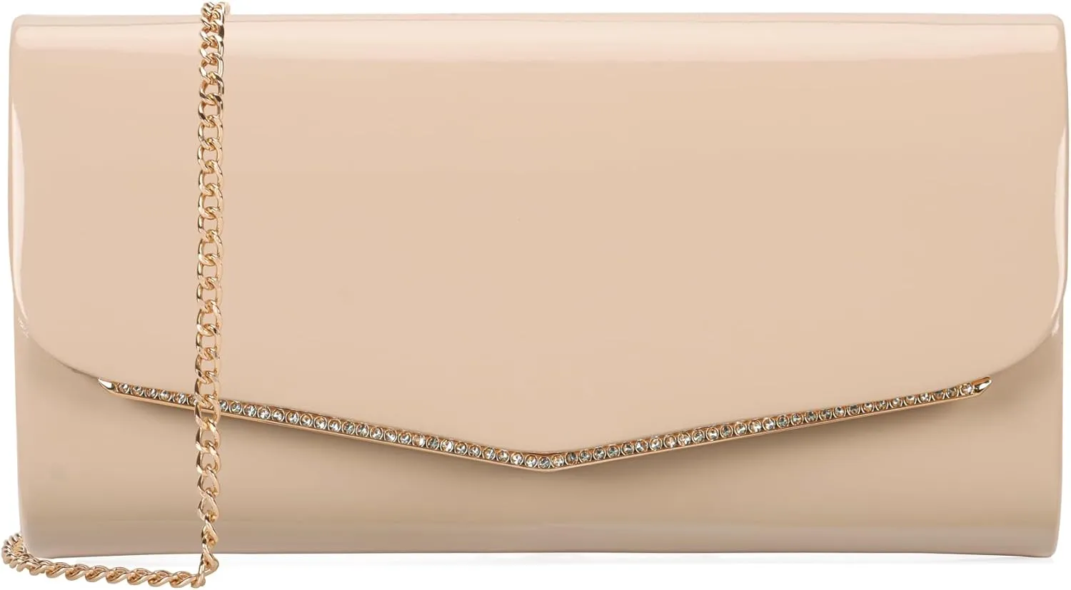 Faux Patent Leather Clutch Bag Women Evening Handbag Envelope Purse for Wedding Prom Party