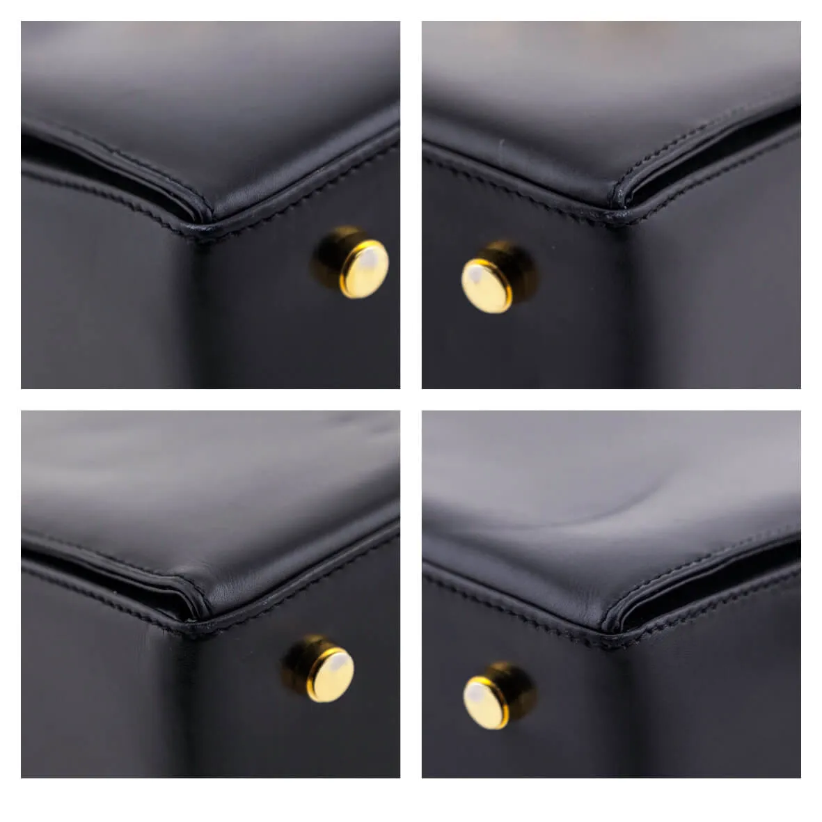 Ferragamo Black Smooth Calfskin Gancini Top Handle Bag
