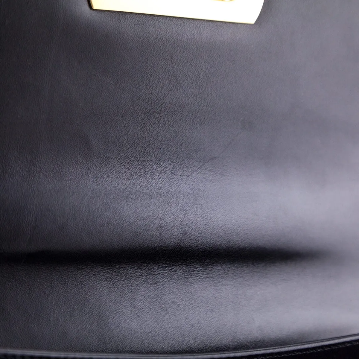 Ferragamo Black Smooth Calfskin Gancini Top Handle Bag